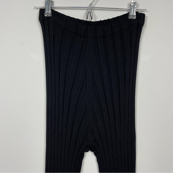 BASERANGE Black Adler Lounge Pants Ribbed Merino Wool Knit High Waisted Rise L - Picture 11 of 15